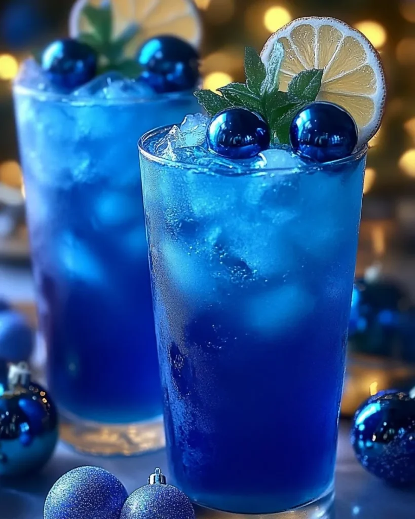 Learn how to make Blue Frost Christmas Glow Punch, a vibrant non-alcoholic holiday drink perfect for all ages! This easy, festive mocktail combines pineapple juice, blue raspberry syrup, and fizzy soda for a magical winter treat. Perfect for parties or family gatherings!