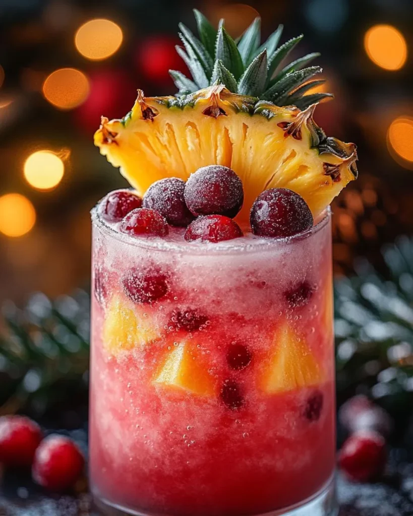 Learn how to make a refreshing Pineapple Cranberry Christmas Drink with just two simple ingredients. Perfect for holiday parties, this festive non-alcoholic recipe is easy, delicious, and a crowd-pleaser for all ages!