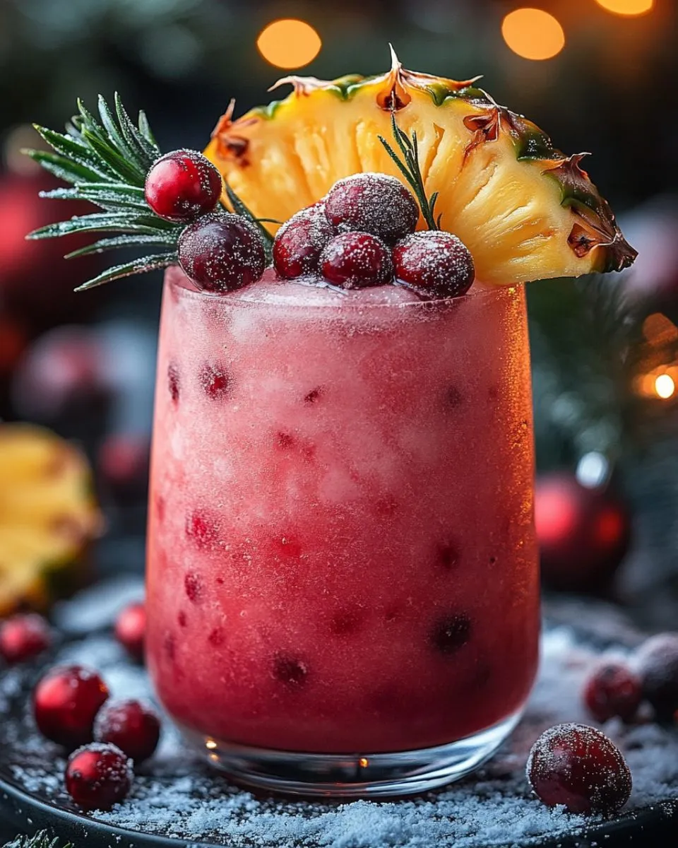 Learn how to make a refreshing Pineapple Cranberry Christmas Drink! This vibrant, non-alcoholic holiday punch is easy to prepare, family-friendly, and perfect for festive gatherings.