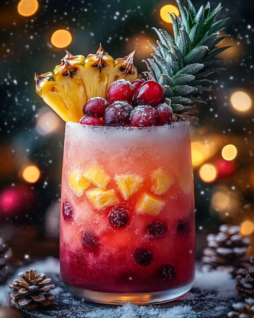 Learn how to make a refreshing Pineapple Cranberry Christmas Drink! This vibrant, non-alcoholic holiday punch is easy to prepare, family-friendly, and perfect for festive gatherings.