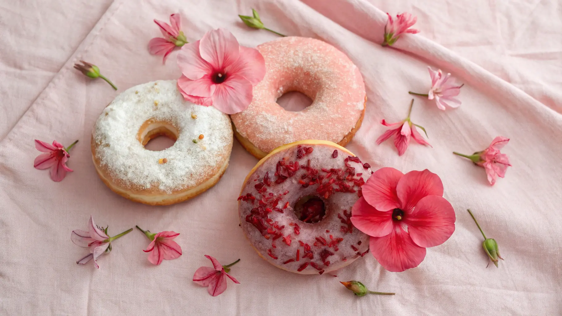 Creative twists on hibiscus glazed donuts – stuffed, dusted, and classic