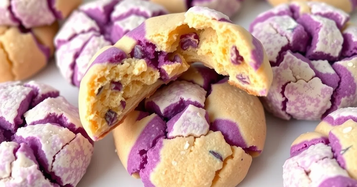 Ube crinkle cookies