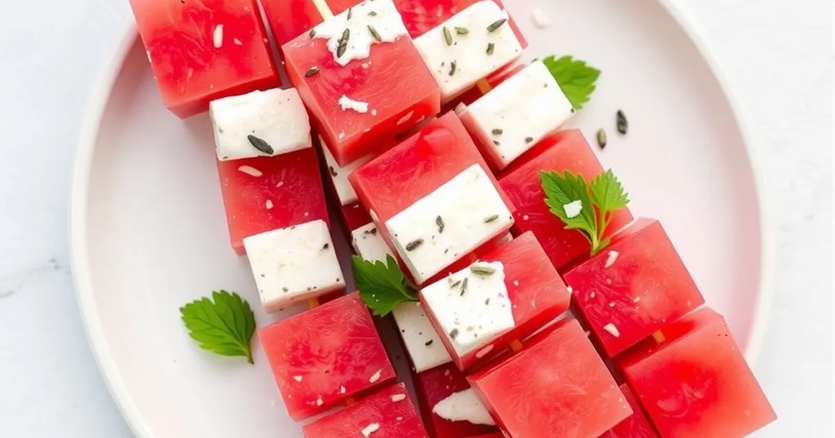 Watermelon feta skewers